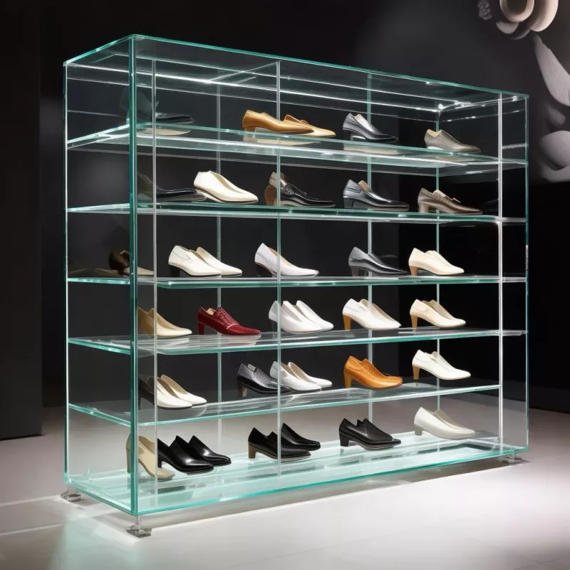 Présentoir à chaussures en verre