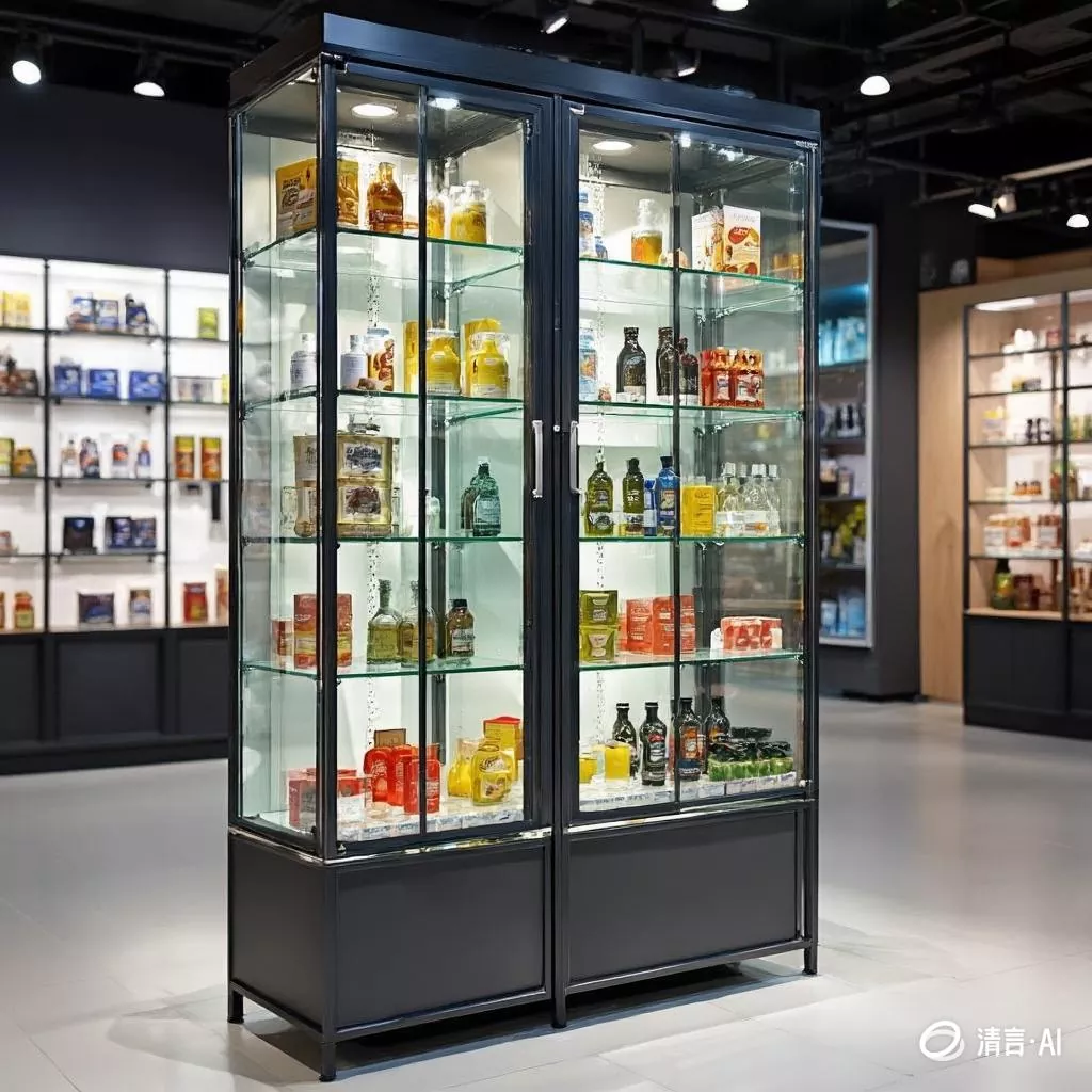 Armoire à exposition de fer