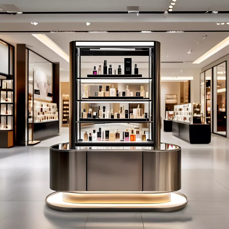 Vitrine de parfum en acier inoxydable