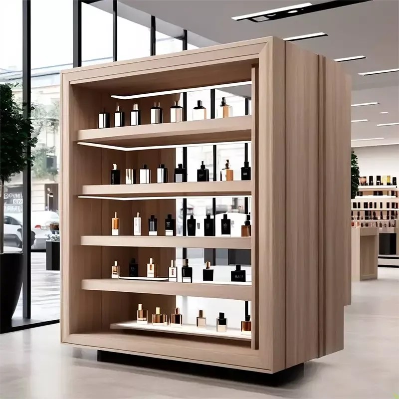 Vitrine de parfum en bois